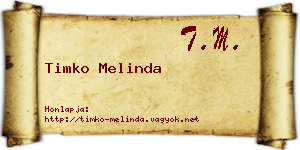 Timko Melinda névjegykártya